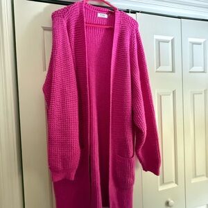 Bluivy Fuchsia Open-Front Cardigan Sweater